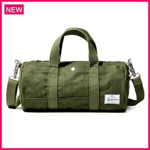 Compact Canvas Crossbody Bag, Barrel Style, Vegan, Lightweight Daily Tote